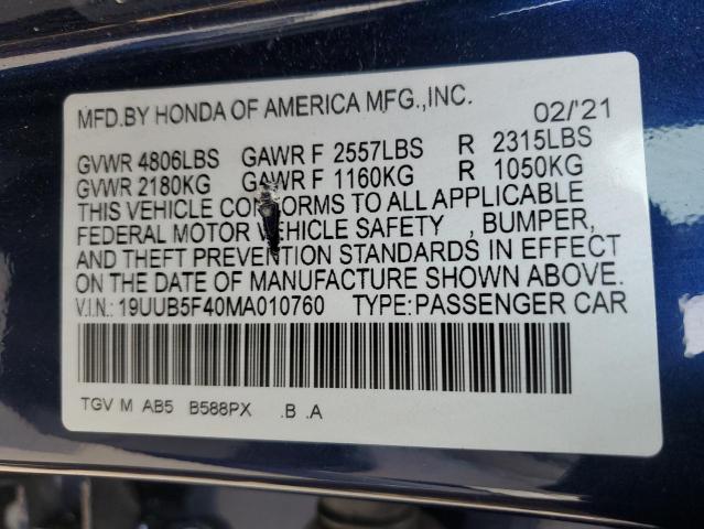 2021 ACURA TLX TECHNO 19UUB5F40MA010760