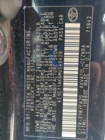 2021 TOYOTA CAMRY LE - 4T1C11AK6MU540429