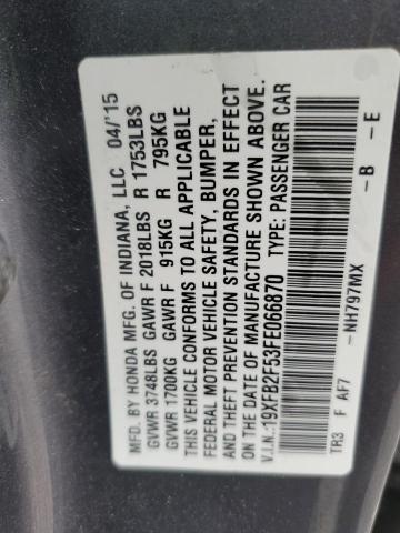 2015 HONDA CIVIC LX - 19XFB2F53FE066870