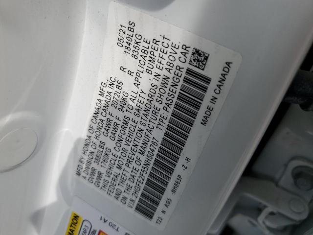 2022 HONDA CIVIC SPOR - 2HGFE2F55NH504767