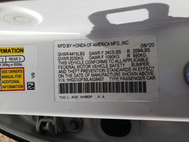 2020 HONDA ACCORD EXL - 1HGCV2F50LA028457