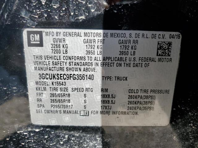 2015 CHEVROLET SILVERADO - 3GCUKSEC9FG356140
