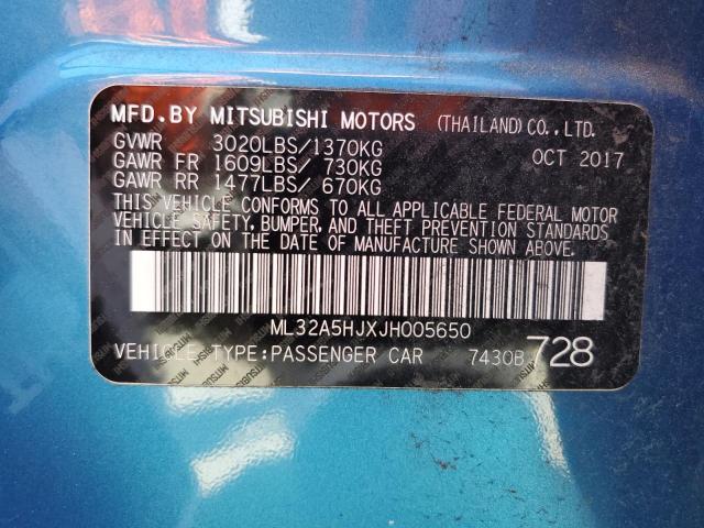2018 MITSUBISHI MIRAGE GT ML32A5HJXJH005650