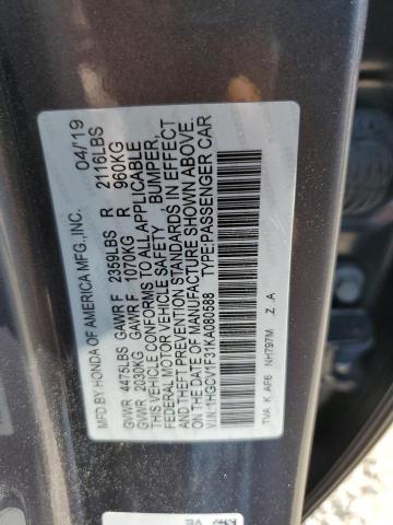 2019 HONDA ACCORD SPO - 1HGCV1F31KA080588
