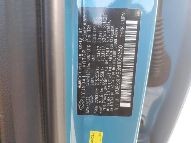 2022 HYUNDAI KONA SEL KM8K3CAB5NU894350