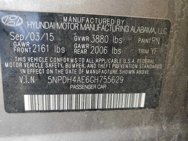 2016 HYUNDAI ELANTRA SE - 5NPDH4AE6GH755629