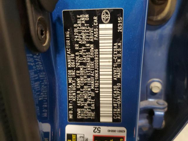 2018 TOYOTA CAMRY HYBR - 4T1B21HK8JU008206
