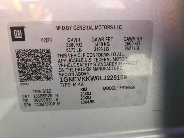 2020 CHEVROLET TRAVERSE P 1GNEVKKW6LJ228109