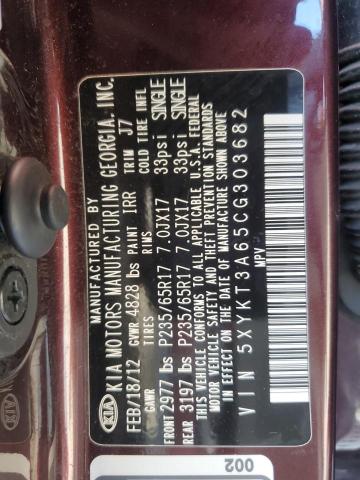 2012 KIA SORENTO BA - 5XYKT3A65CG303682