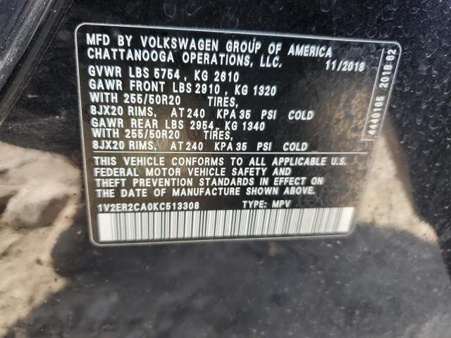 2019 VOLKSWAGEN ATLAS SEL - 1V2ER2CA0KC513308