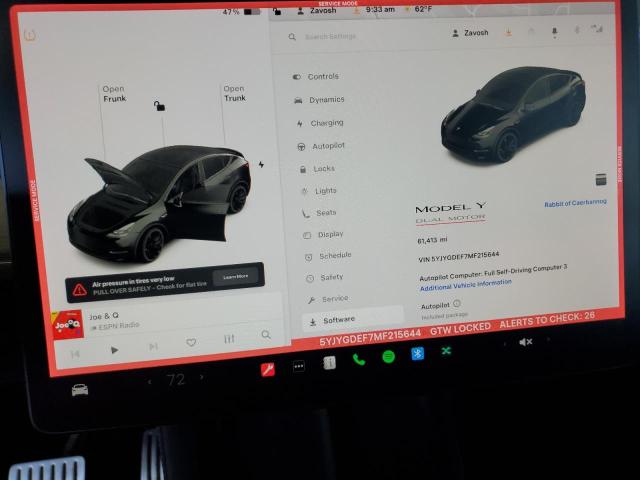 2021 TESLA MODEL Y - 5YJYGDEF7MF215644