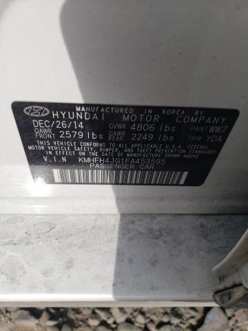 2015 HYUNDAI AZERA LIMI - KMHFH4JG1FA453595