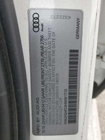 2017 AUDI A6 PRESTIG WAUH2AFC4HN061710