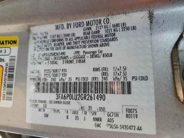 2016 FORD FUSION SE - 3FA6P0LU2GR261490