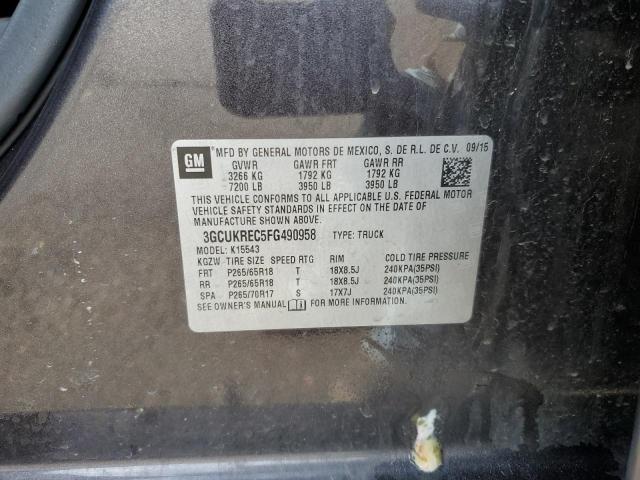 2015 CHEVROLET SILVERADO - 3GCUKREC5FG490958