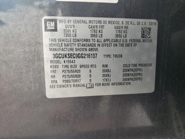 2016 CHEVROLET SILVERADO - 3GCUKSEC9GG216137