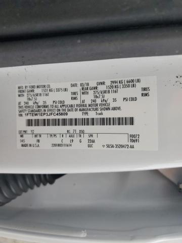 2018 FORD F150 SUPER 1FTEW1EP3JFC45809