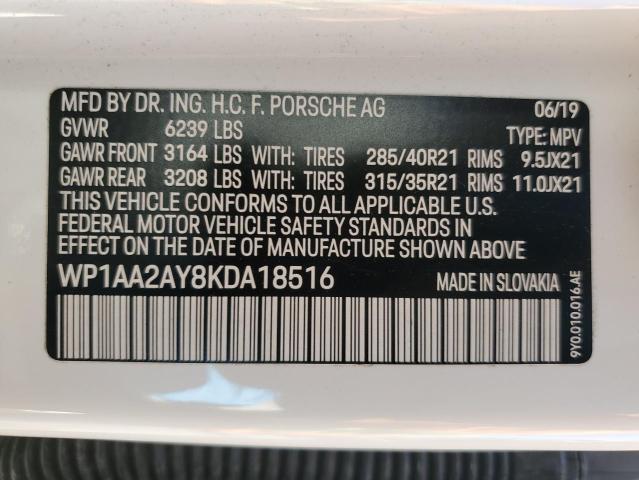 2019 PORSCHE CAYENNE - WP1AA2AY8KDA18516