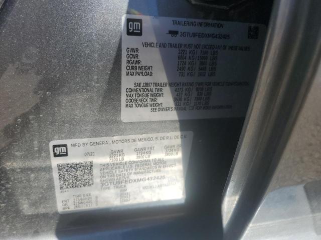 2021 GMC SIERRA K15 - 3GTU9FEDXMG432425