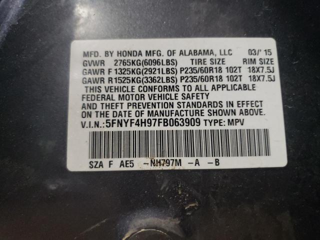 2015 HONDA PILOT TOUR - 5FNYF4H97FB063909
