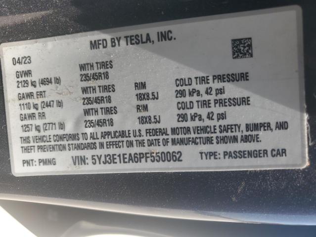2023 TESLA MODEL 3 - 5YJ3E1EA6PF550062