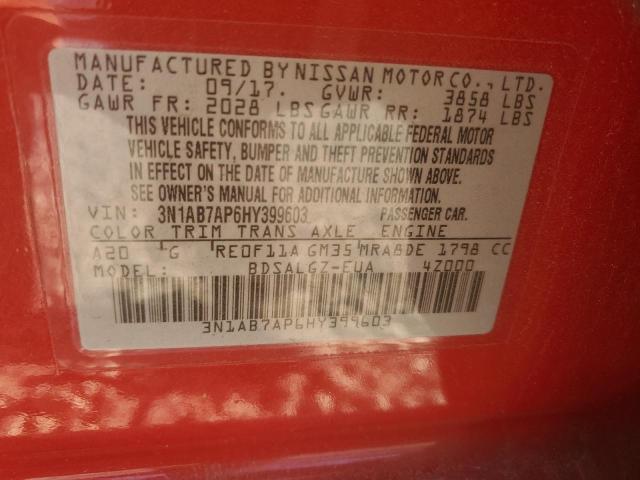 2017 NISSAN SENTRA S - 3N1AB7AP6HY399603