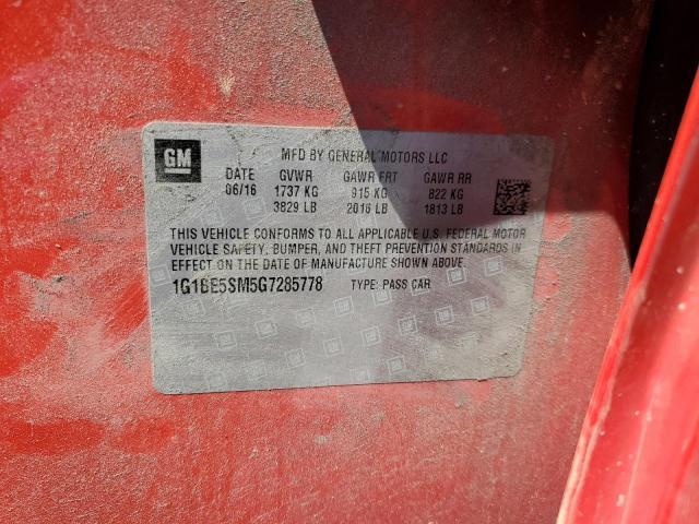 2016 CHEVROLET CRUZE LT - 1G1BE5SM5G7285778