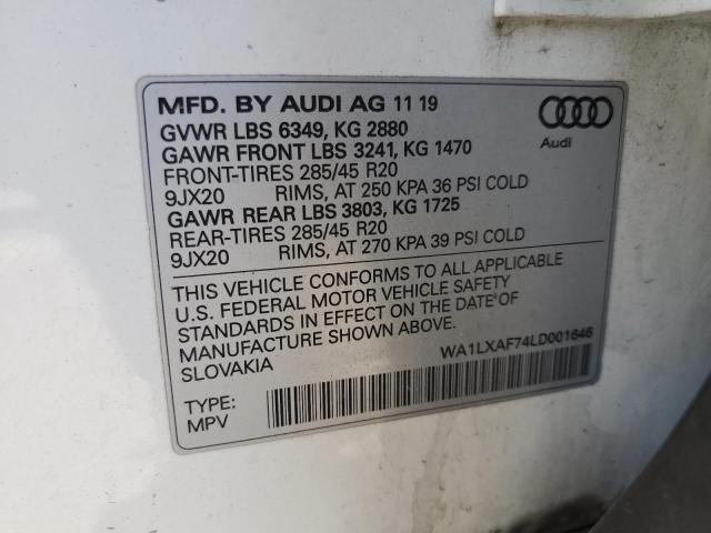 2020 AUDI Q7 PREMIUM WA1LXAF74LD001646