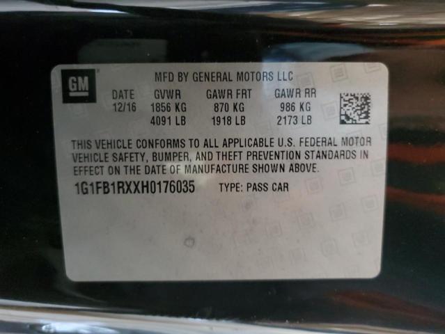 2017 CHEVROLET CAMARO LT 1G1FB1RXXH0176035