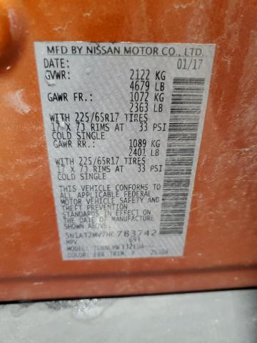 2017 NISSAN ROGUE SV - 5N1AT2MV7HC783742