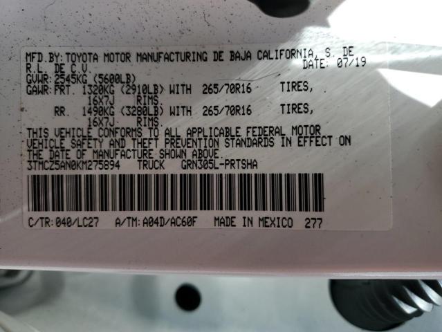 2019 TOYOTA TACOMA DOU - 3TMCZ5AN0KM275894