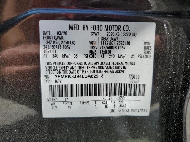 2020 FORD EDGE SEL - 2FMPK3J94LBA82918