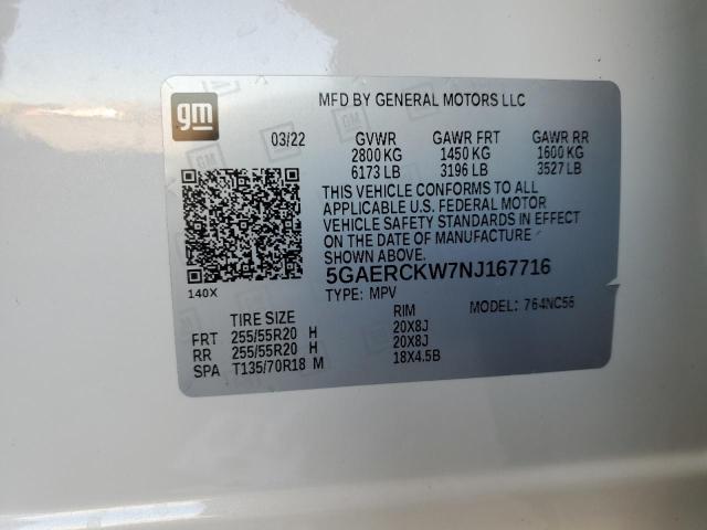 2022 BUICK ENCLAVE PR - 5GAERCKW7NJ167716