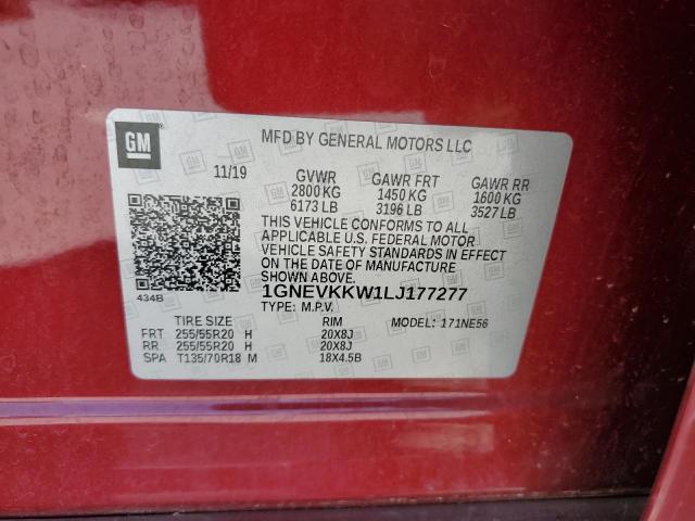 2020 CHEVROLET TRAVERSE P 1GNEVKKW1LJ177277
