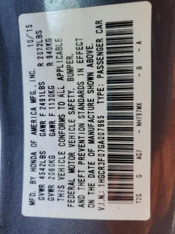 2016 HONDA ACCORD EXL - 1HGCR3F07GA007965