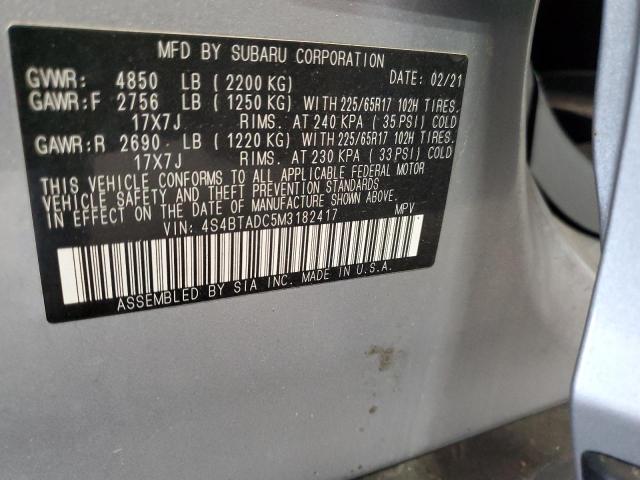 2021 SUBARU OUTBACK PR - 4S4BTADC5M3182417
