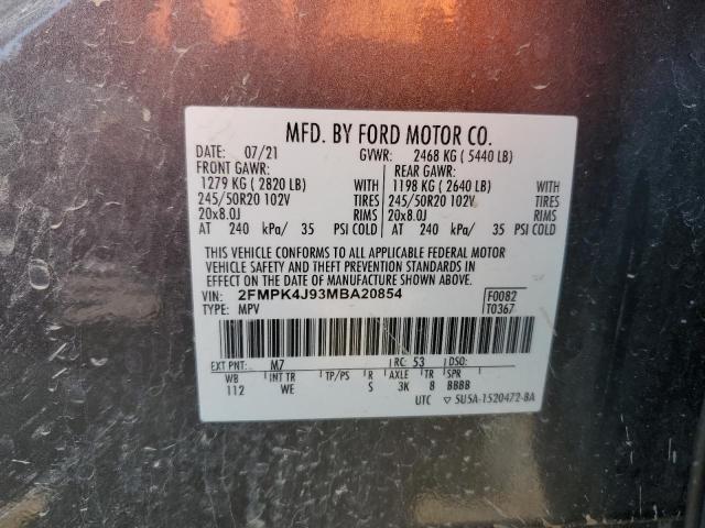 2021 FORD EDGE SEL - 2FMPK4J93MBA20854