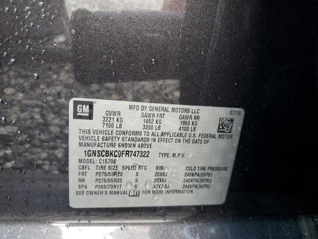 2015 CHEVROLET TAHOE C150 1GNSCBKC9FR747322