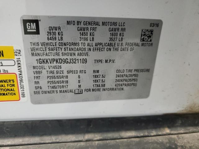 2016 GMC ACADIA SLE 1GKKVPKD9GJ321109