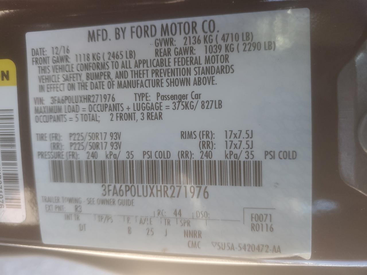 Ford Fusion se 2017