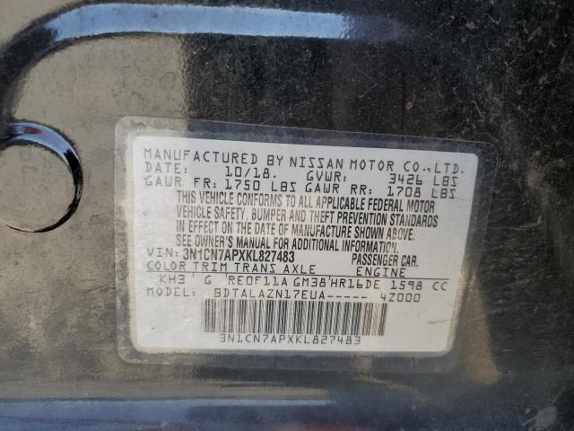 2019 NISSAN VERSA S - 3N1CN7APXKL827483