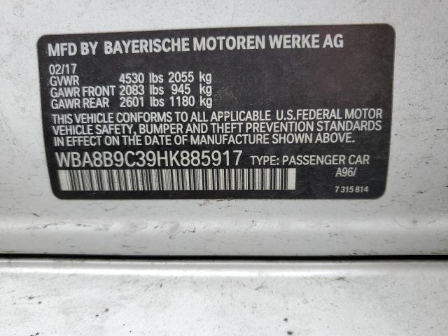 2017 BMW 330 I WBA8B9C39HK885917