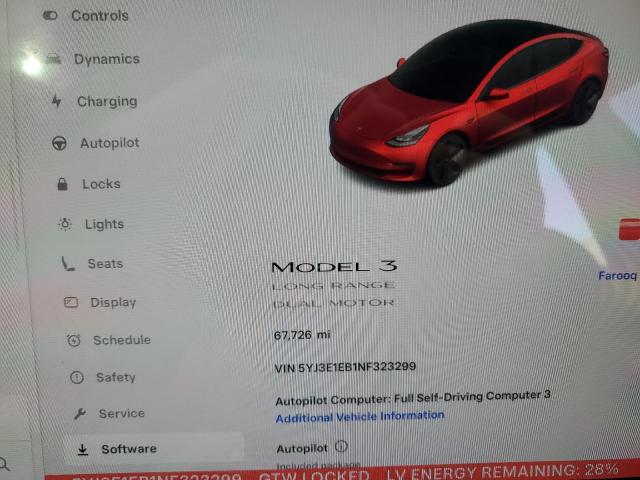 2022 TESLA MODEL 3 - 5YJ3E1EB1NF323299