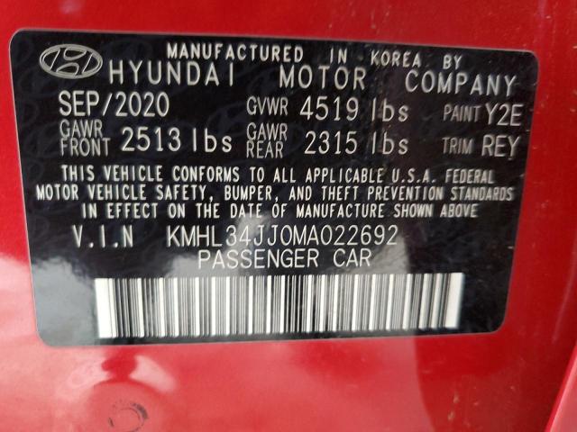 2021 HYUNDAI SONATA HYB - KMHL34JJ0MA022692