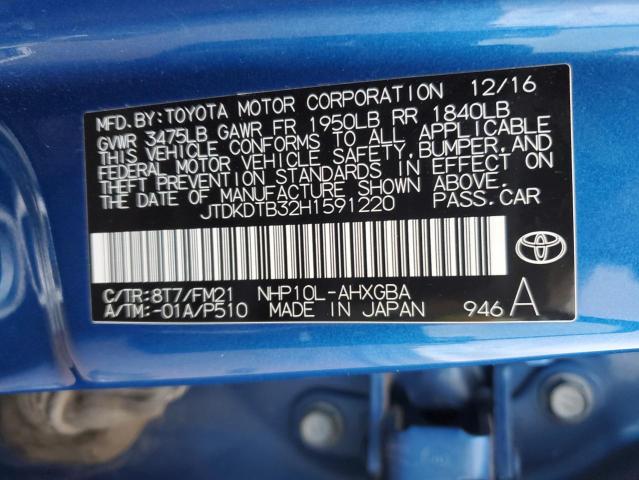 2017 TOYOTA PRIUS C - JTDKDTB32H1591220
