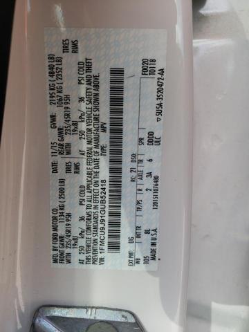 2016 FORD ESCAPE TIT - 1FMCU9J91GUB52418