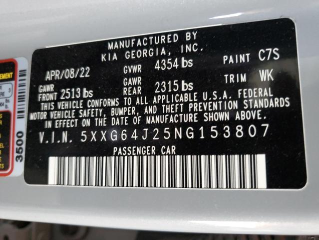 2022 KIA K5 GT LINE - 5XXG64J25NG153807