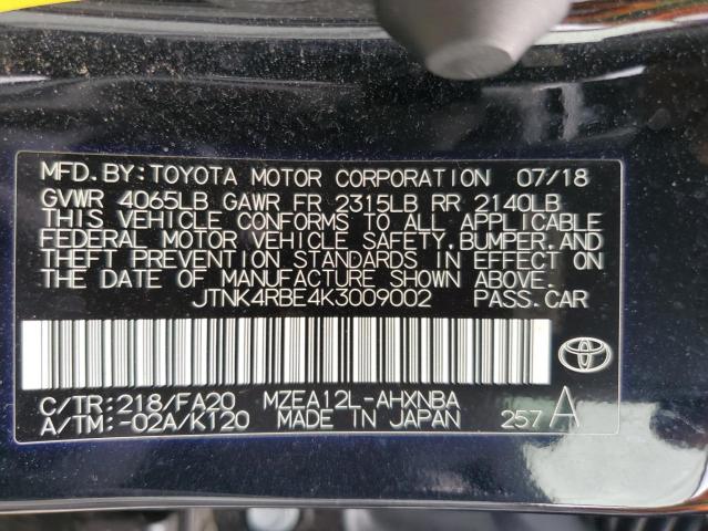 2019 TOYOTA COROLLA SE - JTNK4RBE4K3009002