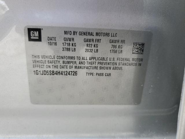 2017 CHEVROLET SONIC LT - 1G1JD5SB4H4124726