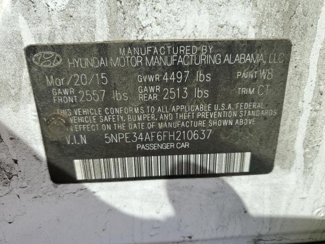 2015 HYUNDAI SONATA SPO 5NPE34AF6FH210637